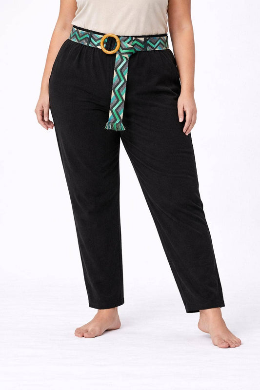 Pantalón con cinturón Especial tallas muy grandes  Negro / Talla única