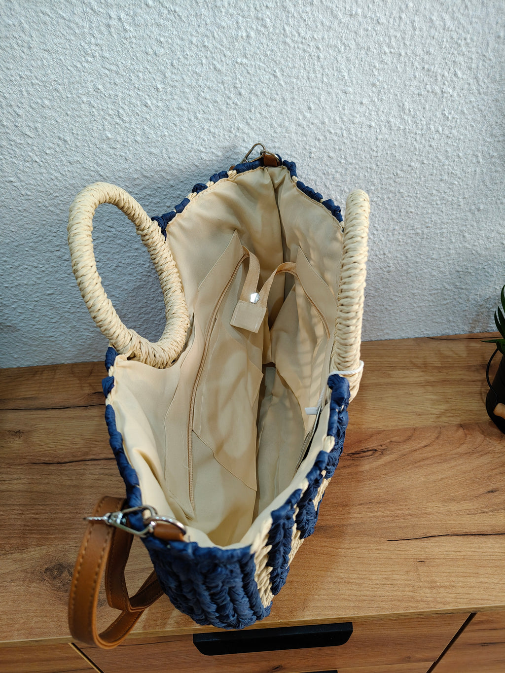 Bolsos de esparto azul