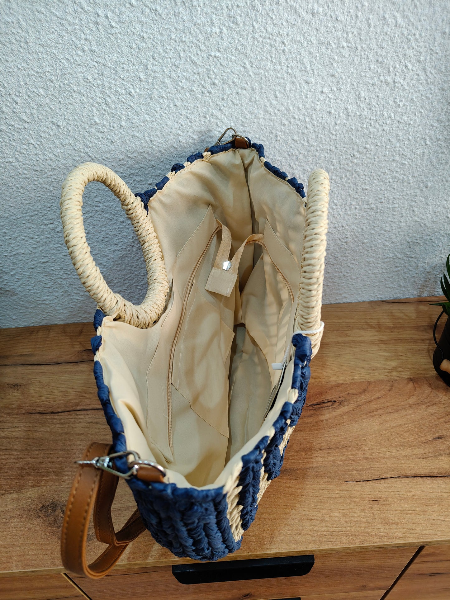 Bolsos de esparto azul