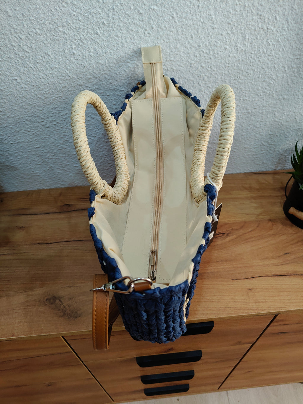 Bolsos de esparto azul