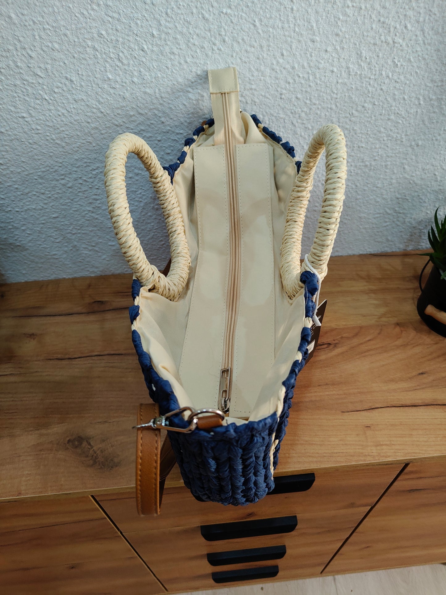 Bolsos de esparto azul