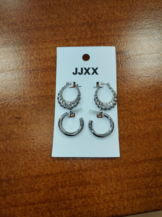 Pack de 2 Pendientes de Aro Plateado JXOLIVIA - JJXX