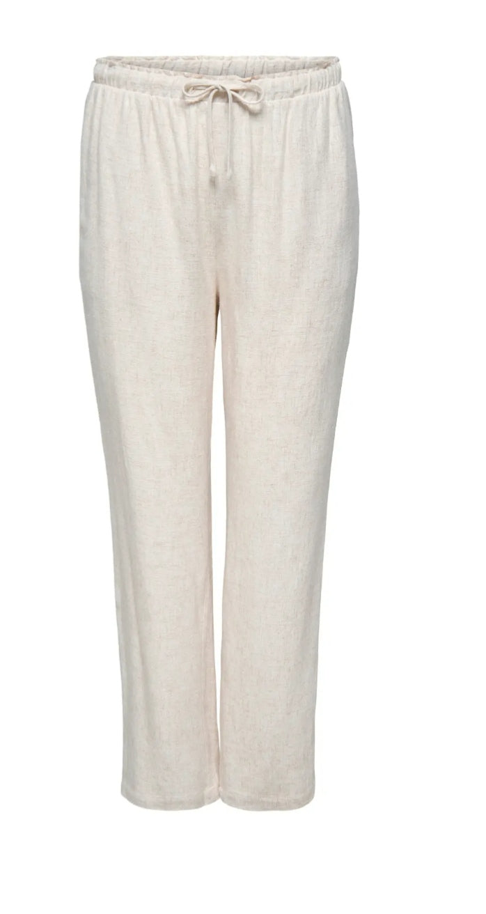 Pantalones beige tipo lino Only Carmakoma