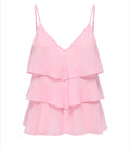Camiseta de volantes rosa ONLY
