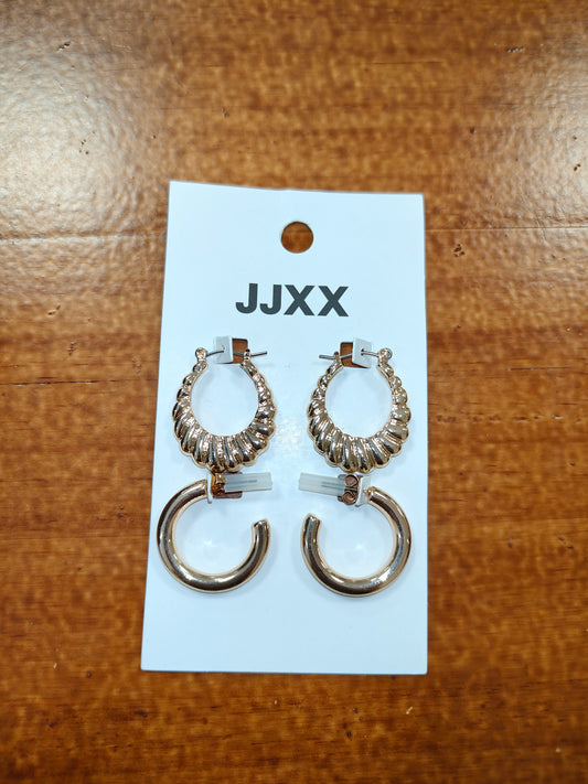 Pack de 2 Pendientes de Aro Dorados JXOLIVIA - JJXX