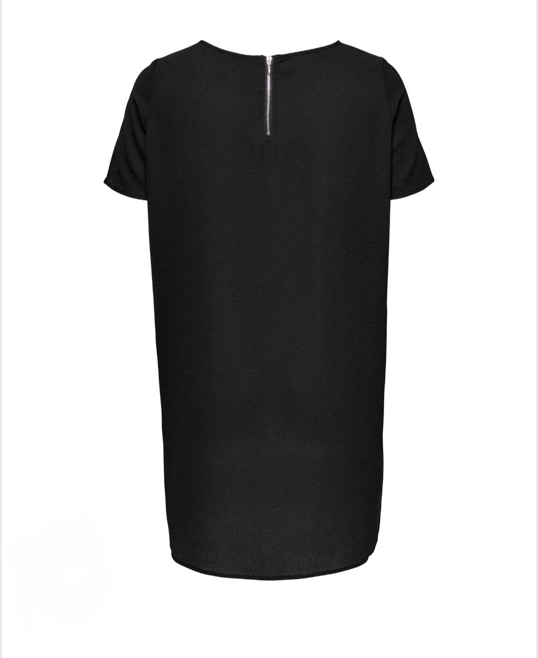 Vestido midi cuello redondo con cremallera
