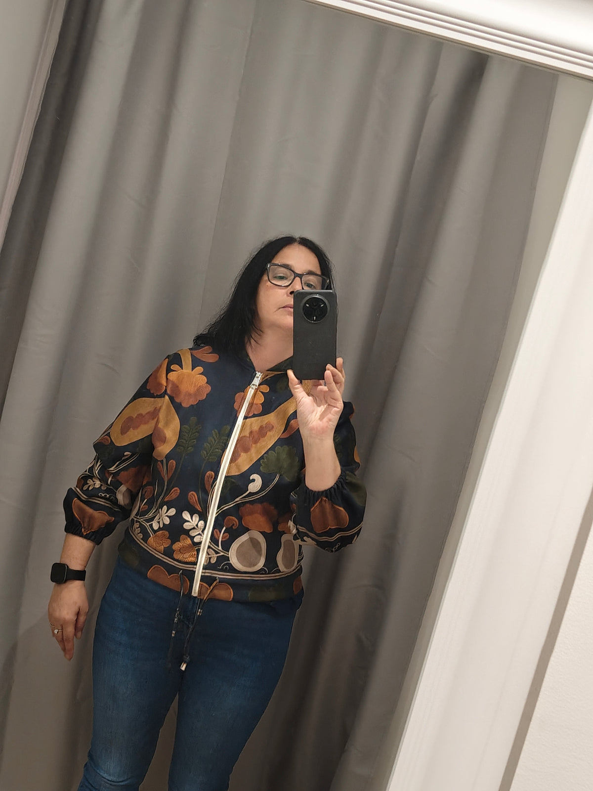 Chaqueta Bomber Étnica Floral - Made in Italy