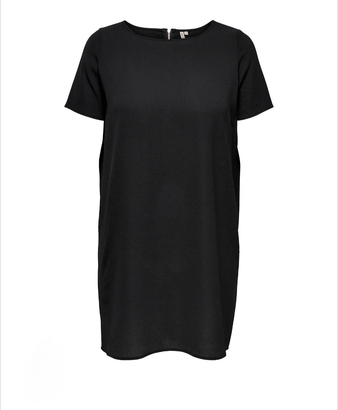 Vestido midi cuello redondo con cremallera