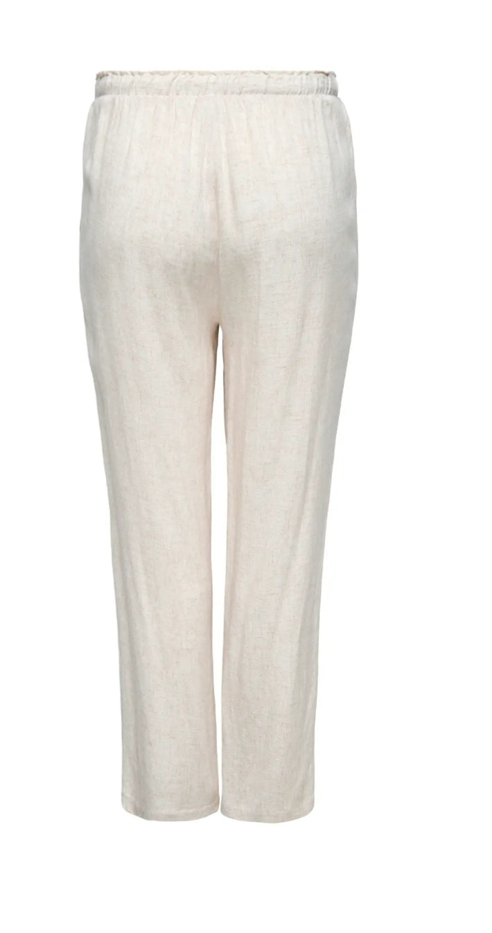 Pantalones beige tipo lino Only Carmakoma