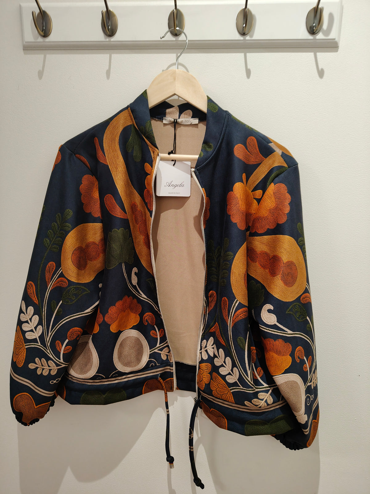 Chaqueta Bomber Étnica Floral - Made in Italy
