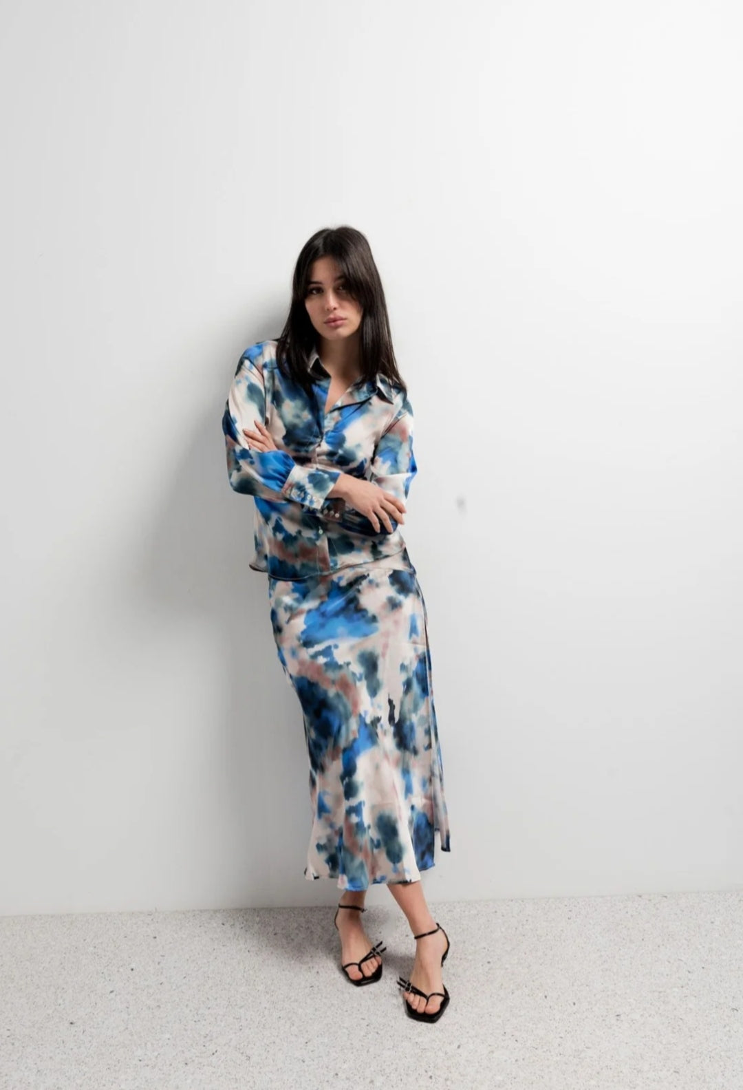 FALDA MIDI ESTAMPADA