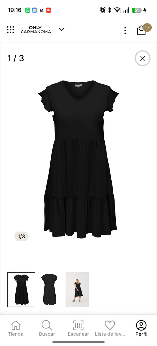 Vestido midi Only Carmakoma negro