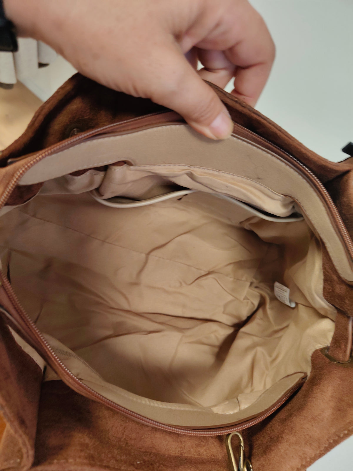 Bolso shopper ante vegano café/marrón (estilo Birkin) + bandolera